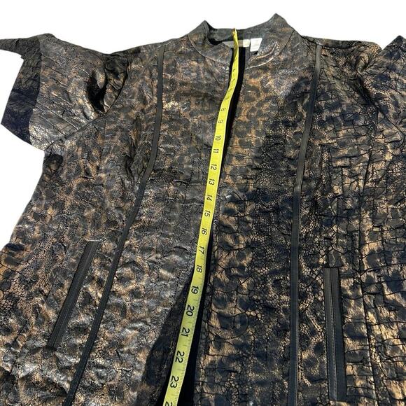 Chico’s 2  (M 12-14) women’s dressy jacket, black gold reptile look - Picture 10 of 11